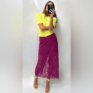 Zara lace midi skirt